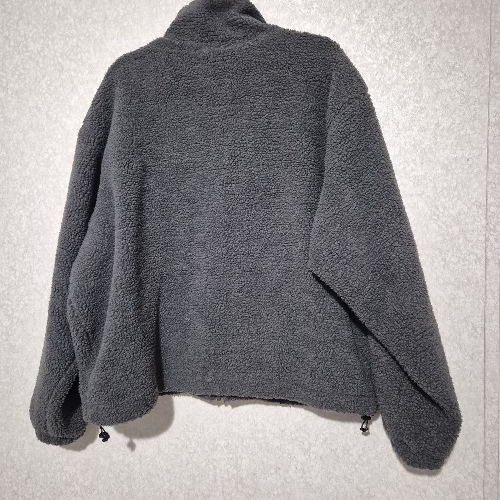 NWT PACSUN DARK GRAY UNISEX  Fleece Zip-Up Jacket...Size:S -SML - Picture 10 of 13